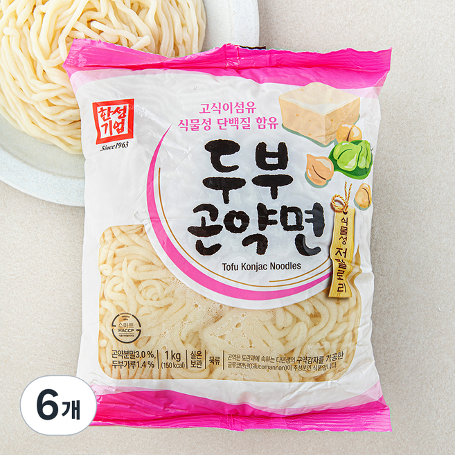 한성기업 두부 곤약면, 1kg, 6개
