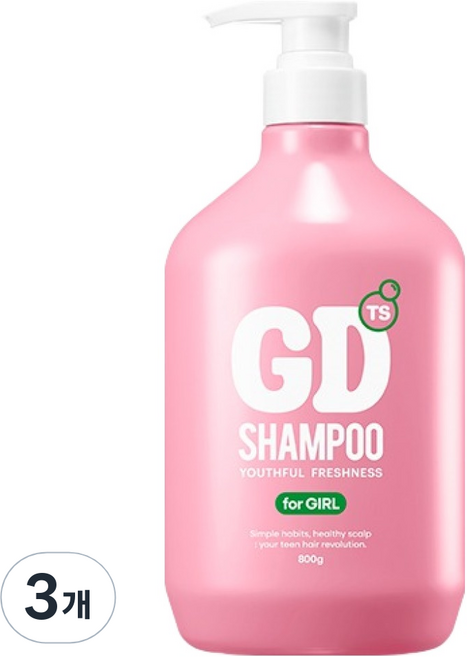 TS 지디 샴푸 포걸 핑크 복숭아향, 800g, 3개