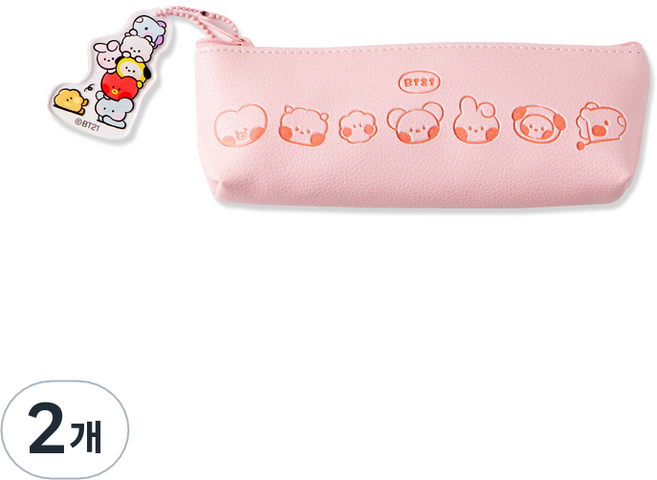 STUDIO EIGHT BT21 鑰匙圈三角收納包, 2個, 粉紅色