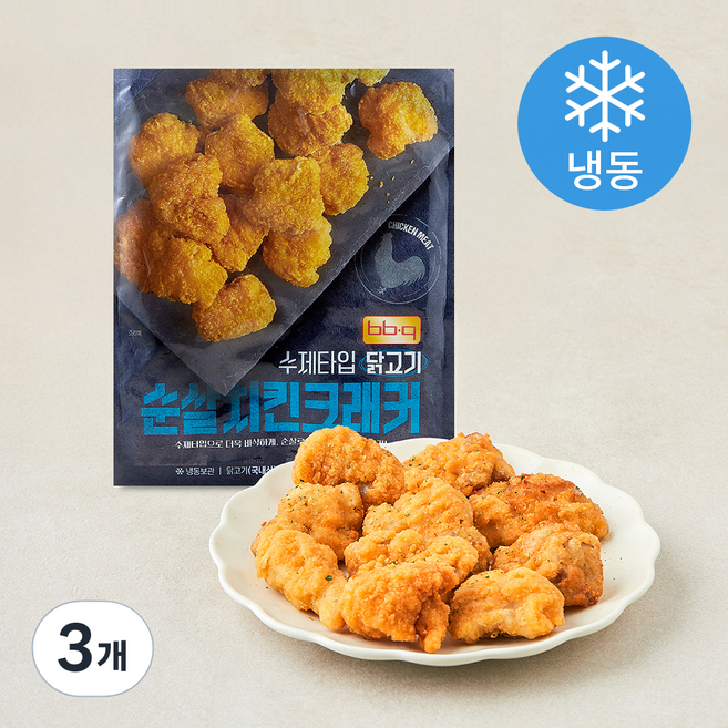 제너시스비비큐 순살 치킨 크래커 (냉동), 300g, 3개
