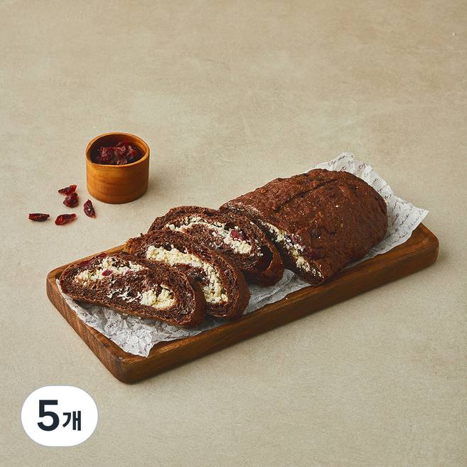 브로드카세 발효종 카카오 통밀 크림치즈 깜바뉴, 310g, 5개, 1개입