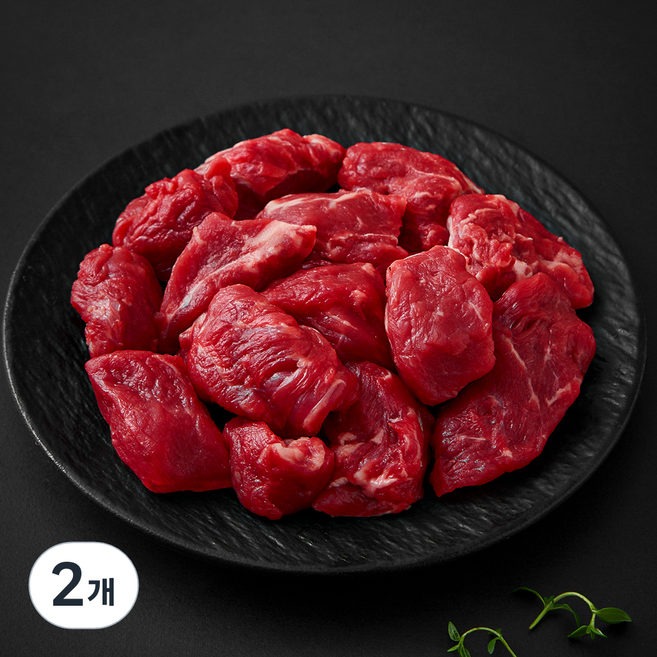 호주산 청정우 채끝 찹스테이크용 (냉장), 2개, 250g