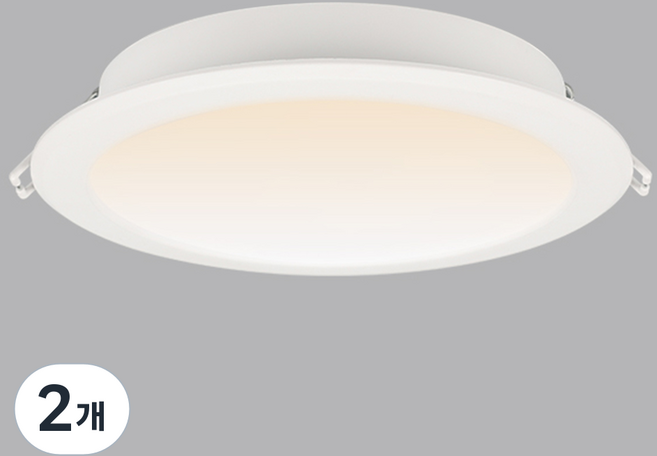 비츠온 멜리빙 LED 다운라이트 15.2cm 20W 매입등 방습 슬림 플리커프리, 화이트 + 주백색, 2개