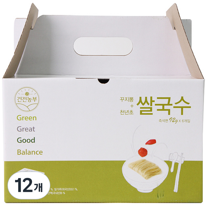 건전농부 꾸지뽕 천년초 쌀국수, 92g, 12개