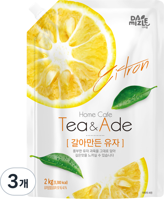 다미즐 갈아만든 유자 액상차, 2kg, 3개