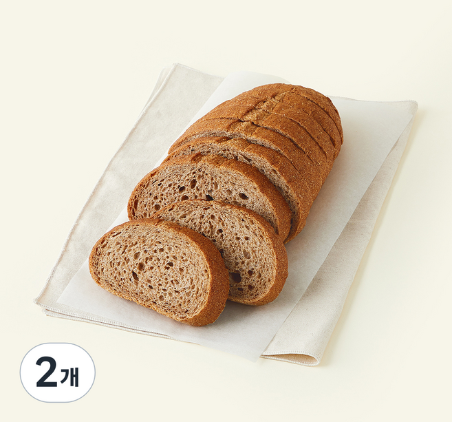 브로드카세 발효종 순수 통밀빵, 320g, 2개, 1개입