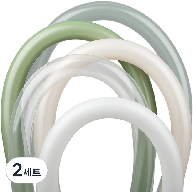셈퍼텍스 요술풍선 5종 x 8p 세트 260s, 화이트, 파스텔더스크크림, 클리어, 유칼립투스, 파스텔더스크로럴그린, 2세트