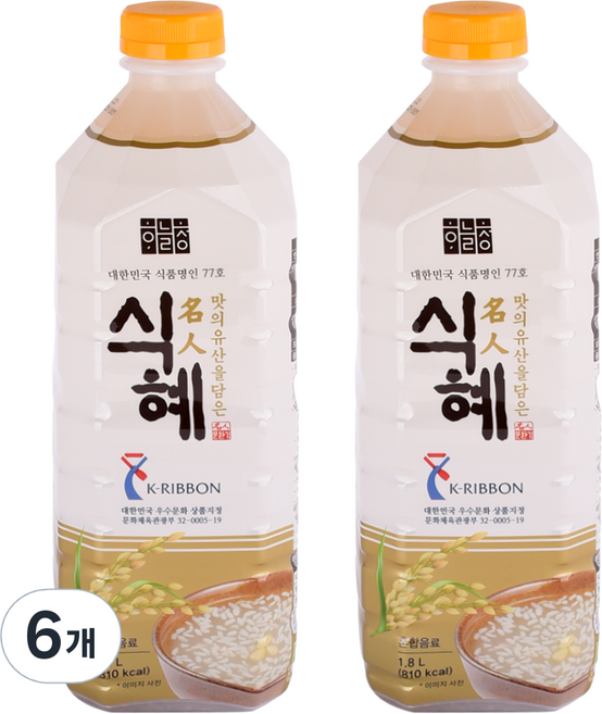 하늘청 식혜 오리지날, 1.8L, 6개