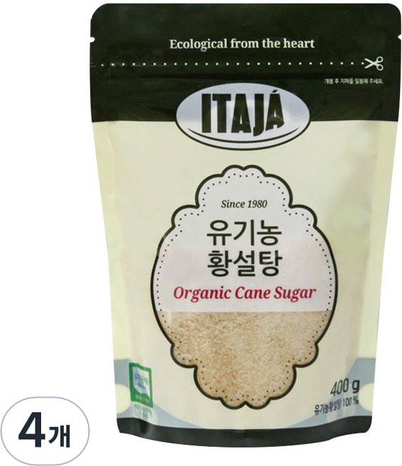 이타자 유기농 황설탕, 400g, 4개