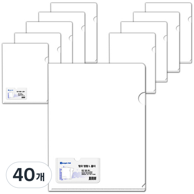 영오 명함 L홀더 A4, 투명, 40개
