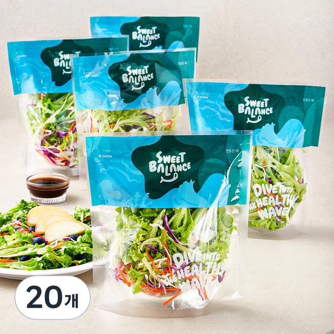 스윗밸런스 유러피언 데일리 채소 믹스 & 발사믹 드레싱 키트, 95g, 20개