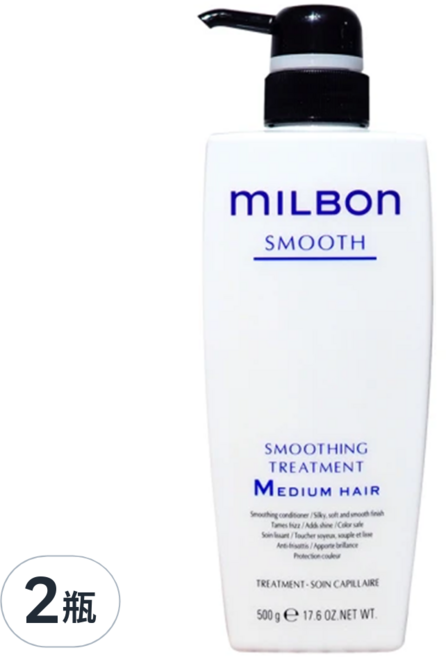 mILBOn 絲柔護髮素 M 一般髮, 500g, 2瓶