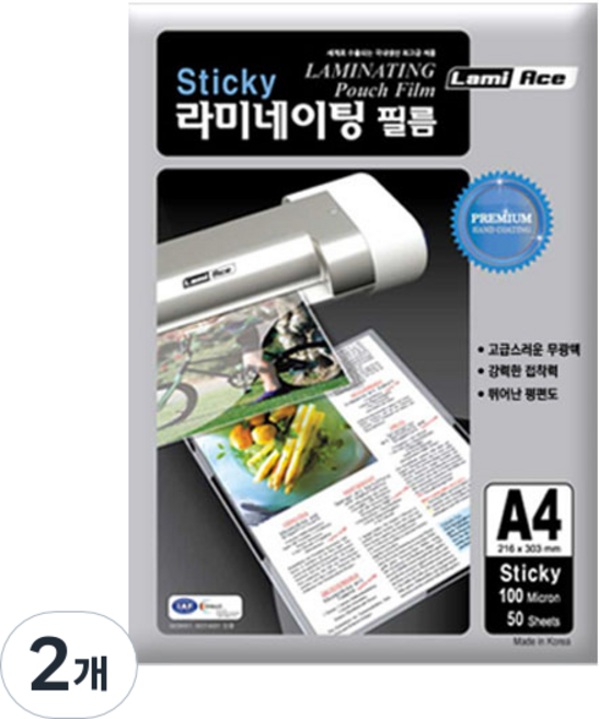 라미에이스 STICKY 코팅필름 100MIC, A4, 100개