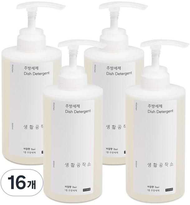 생활공작소 주방세제, 500ml, 16개