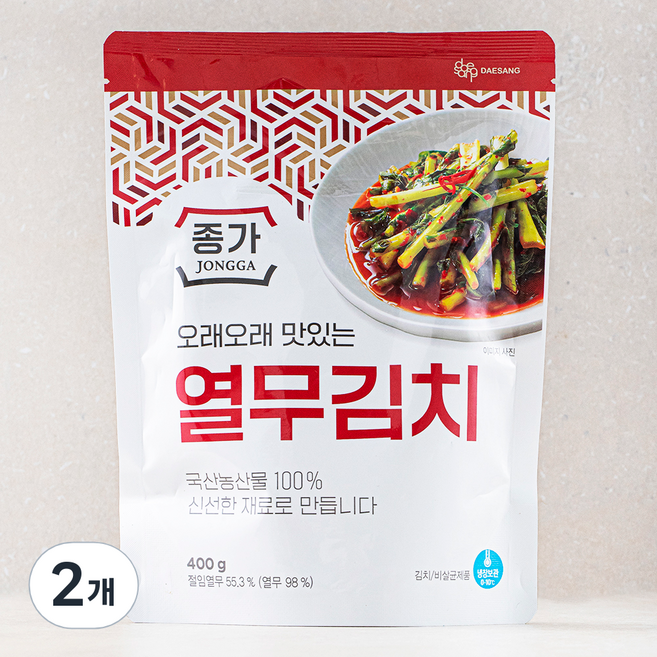 종가 열무김치, 400g, 2개