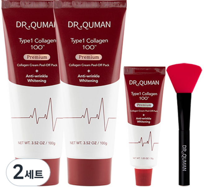 닥터큐먼 프리미엄 TYPE1 콜라겐 크림팩 100g x 2p + 30g + 스파출러 세트, 2세트