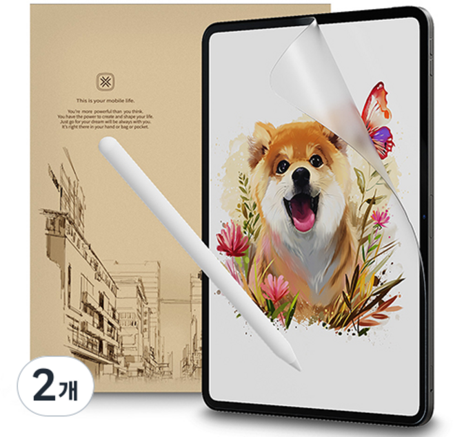 빅쏘 저반사 지문방지 풀커버 아이패드 종이질감 액정보호필름, 2개
