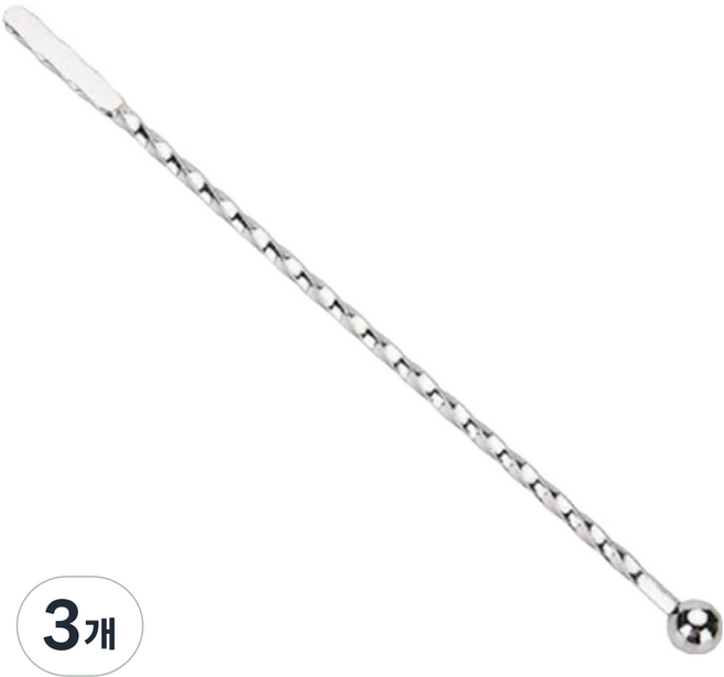 오리스타 스테인레스 스틱 머들러 23cm, 실버, 3개
