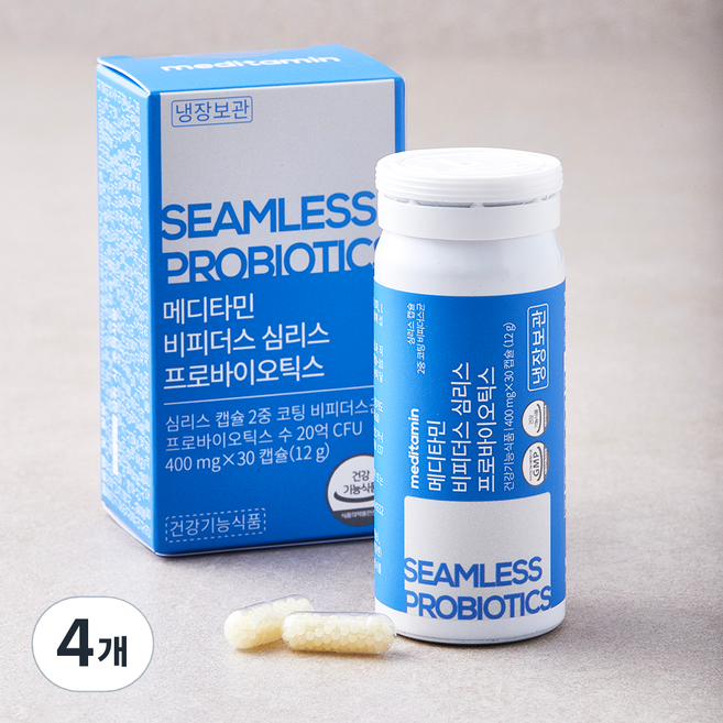 메디타민 비피더스 심리스 프로바이오틱스 12g, 30정, 4개