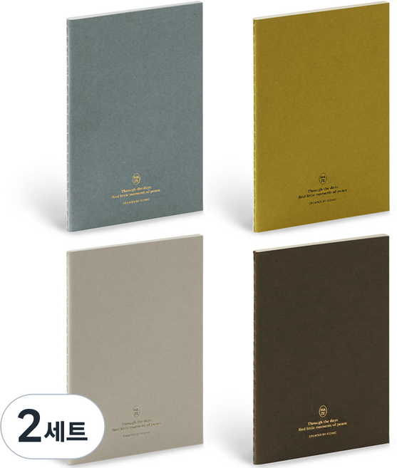 아이코닉 헤이즈 포켓노트 라인 4종 세트, 혼합색상, 2세트