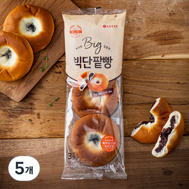 기린 빅 단팥빵, 100g, 3개입, 5개