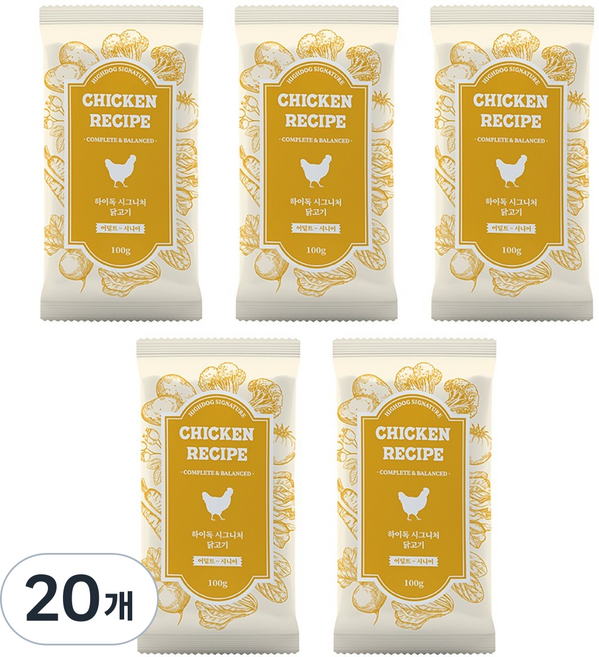 하이독 강아지 시그니처 화식 사료 (냉동), 닭고기, 100g, 20개
