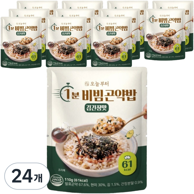 오늘부터 1분 비빔곤약밥 김간장맛, 24개, 110g
