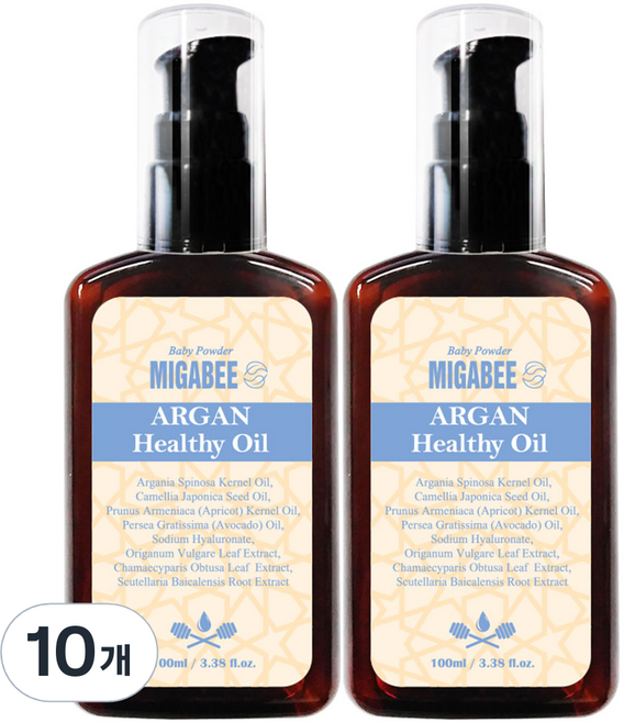 미가비 아르간 헤어오일 베이비파우더, 100ml, 10개