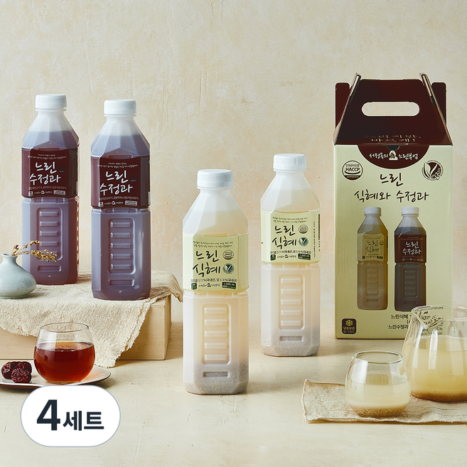 서정쿠킹 느린식혜 1L x 2개입 + 수정과 1L x 2개입 선물세트 3호, 4세트