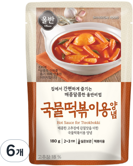 Olbaan 湯炒年糕醬料, 180g, 6個