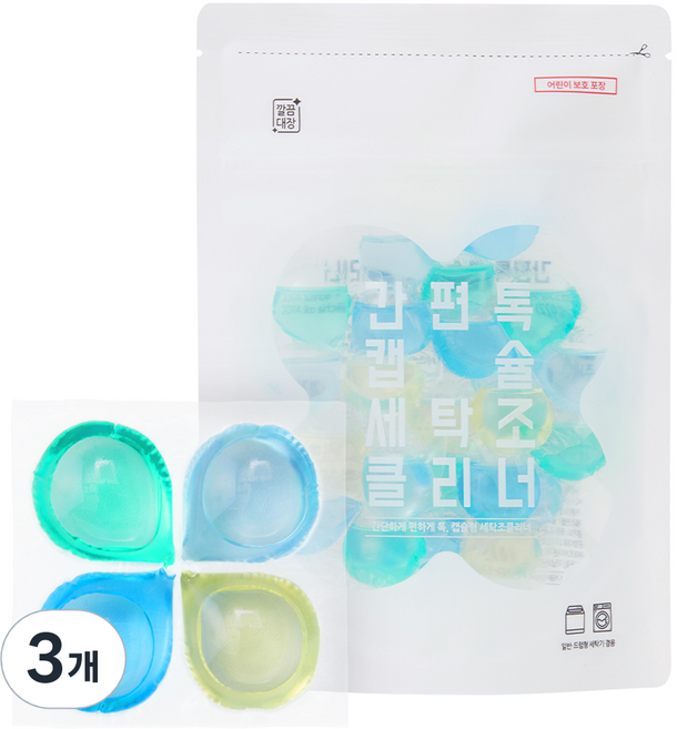 깔끔대장 간편톡 캡슐 세탁조클리너 6p, 102g, 3개