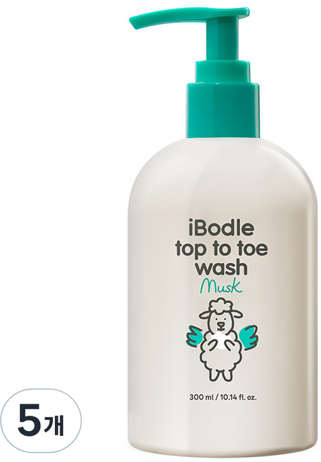 아이보들 유아용 탑투토 올인원워시 머스크, 300ml, 5개