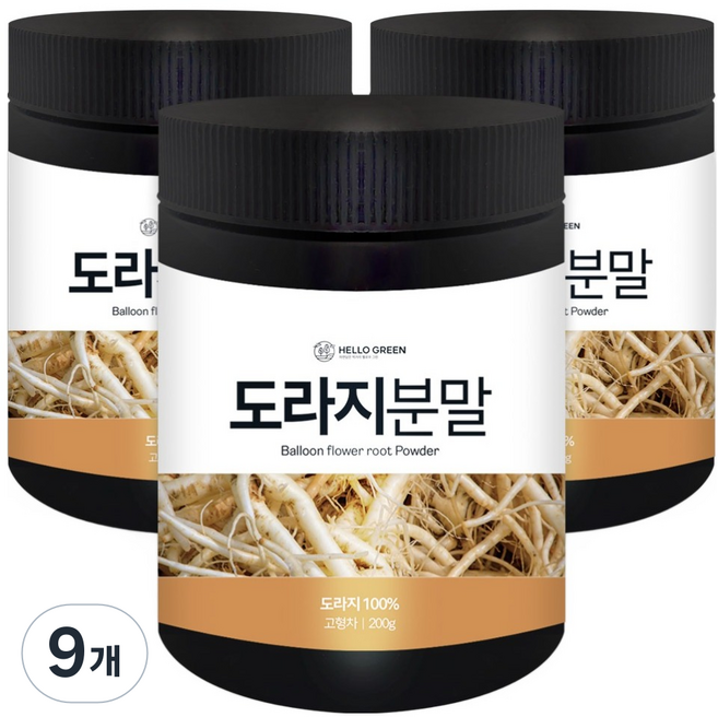헬로우 그린 도라지 분말, 200g, 9개