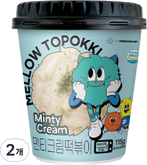 멜로우빈 민티 크림 떡볶이, 115g, 2개