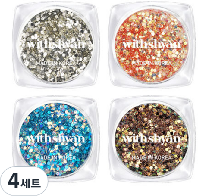위드샨 프리미엄 쥬얼 네일글리터 4종 세트, E set, 4개
