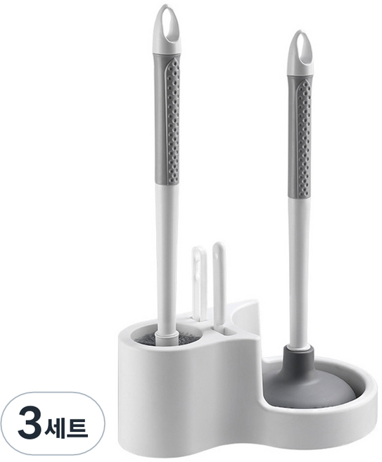 코히모 4ni1 화장실 변기솔 뚫어뻥 틈새 브러시 핀셋 4종 세트, 화이트, 3세트
