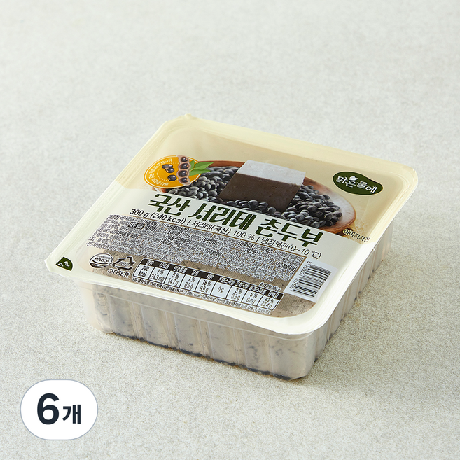 맑은물에 국산 서리태 촌두부, 300g, 6개