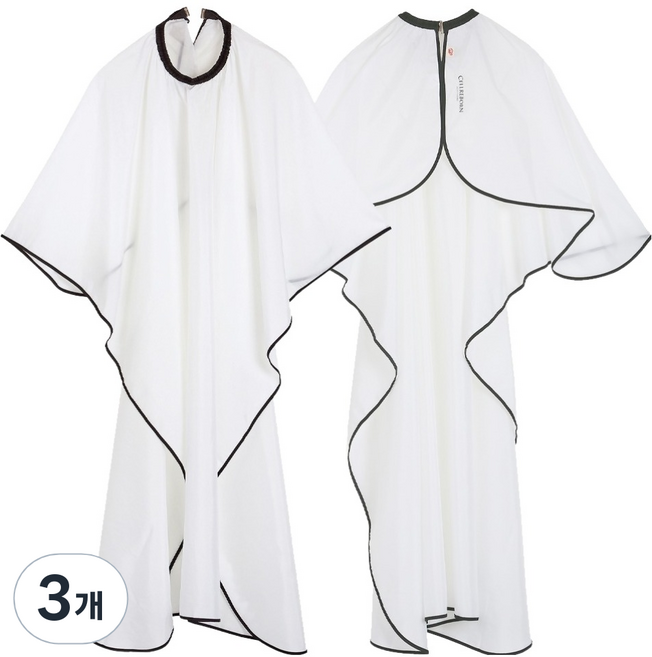 셀리본 컴포터블 실크 롱 커트보 고리형, 화이트, 3개