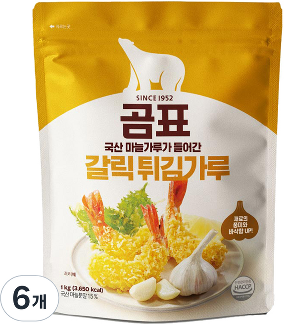 곰표 갈릭 튀김가루, 1kg, 6개
