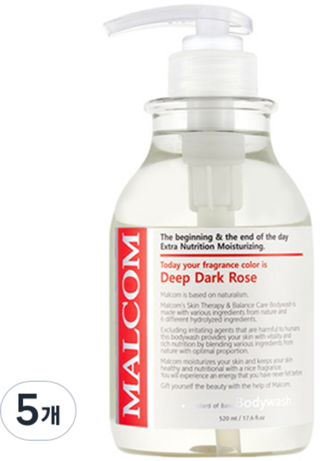 말콤 바디워시 딥 다크로즈, 520ml, 5개