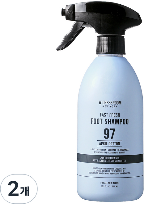W.DRESSROOM 多麗絲 FAST FRESH 足部清潔露 No. 97 四月棉, 1入, 2個, 500ml