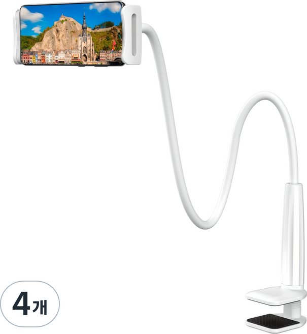 누아트 태블릿 스마트폰 침대 자바라 거치대, JABARA-75, 화이트, 4개