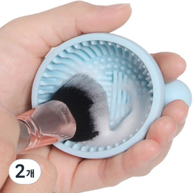 타이탄 메이크업 브러쉬 퍼프 세척 실리콘 패드, 랜덤발송, 2개