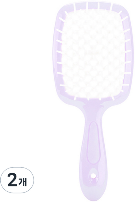 리빙홈디테일 볼륨 헤어브러쉬, 퍼플핸들 + 화이트, 2개