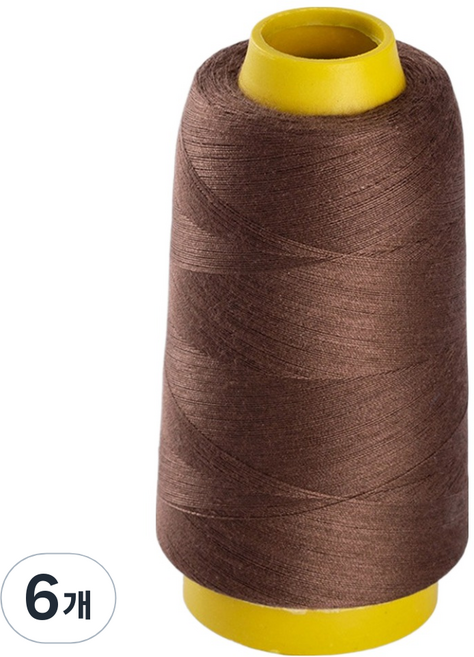 앙플러스 폴리 스티치 40수 2합사 재봉사 실, 브라운, 6개
