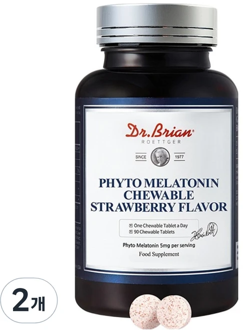 닥터브라이언 파이토 멜라토닌 5mg 츄어블 딸기맛 72g, 90정, 2개 - 쿠팡