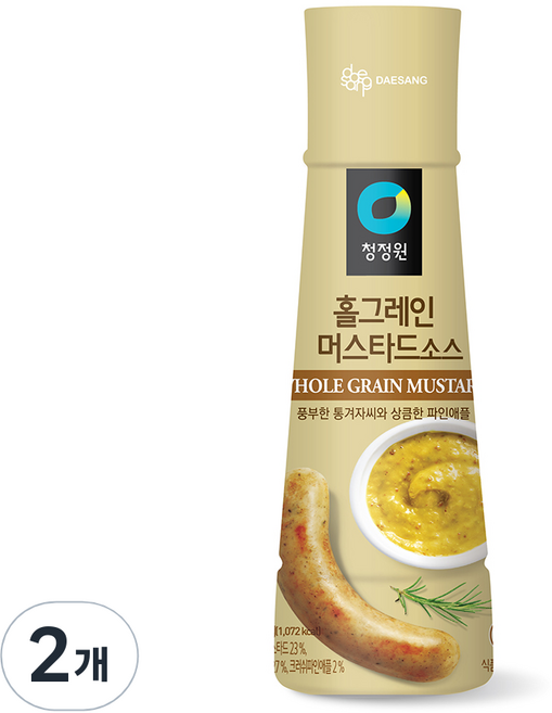 청정원 홀그레인 머스타드소스, 320g, 2개