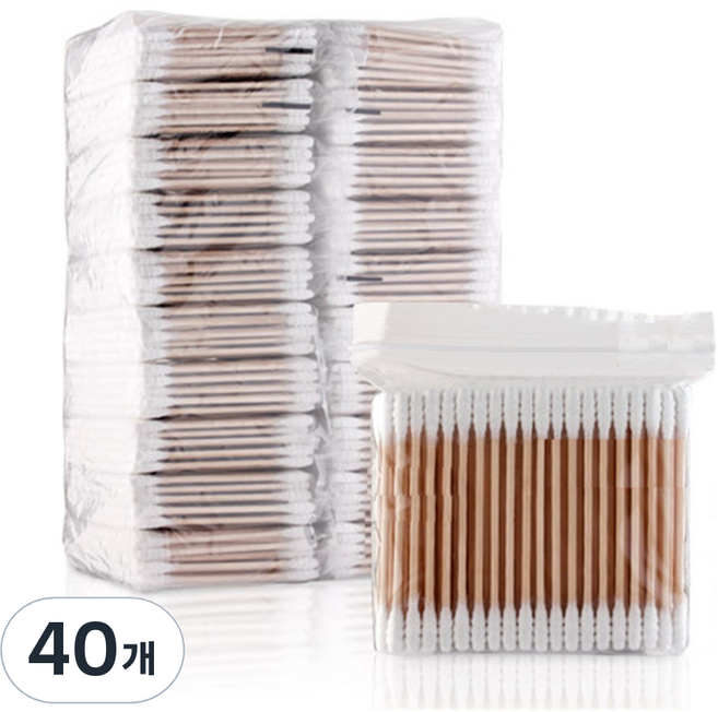 LOIEL 회오리형 나무면봉, 100개입, 40개