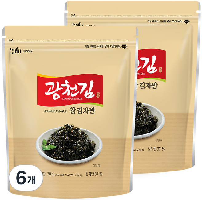 광천김 참 김자반, 70g, 6개