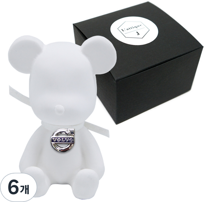 라띠크제이 엠블럼베어 차량용 방향제 볼보 화이트 + 화이트머스크 5ml 리필 세트, 6개